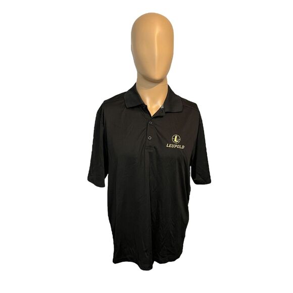 Mens Leupold Optics Staff Polo Black Short Sleeve Lightweight Size Medium - Picture 2 of 7
